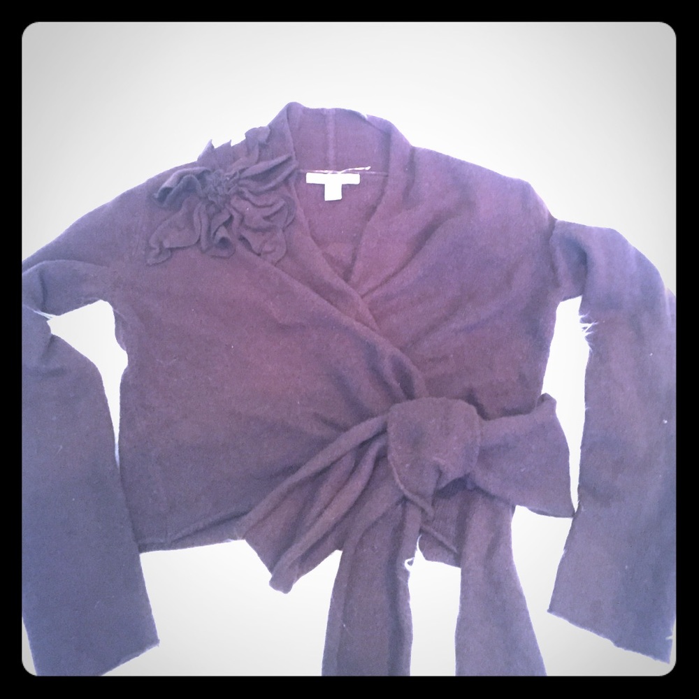 CAbi chocolate brown wrap sweater, XL